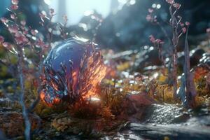 Enchanting Magic Realism 3D Render Background generative AI photo