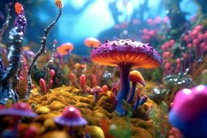 Enchanting Magic Realism 3D Render Background generative AI photo