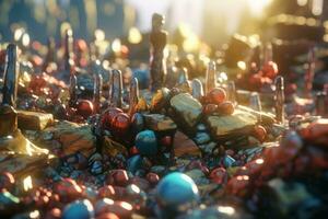 Enchanting Magic Realism 3D Render Background generative AI photo