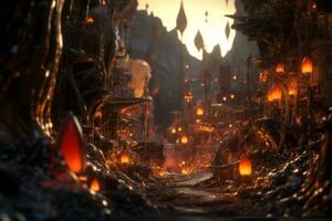 Enchanting Magic Realism 3D Render Background generative AI photo
