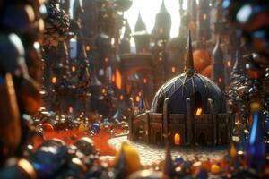Enchanting Magic Realism 3D Render Background generative AI photo