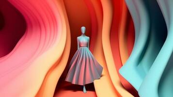 Fashion and Fabric Theme 3D Abstract Background generative AI photo