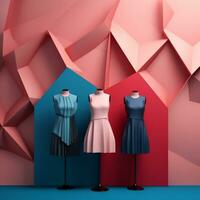 Fashion and Fabric Theme 3D Abstract Background generative AI photo