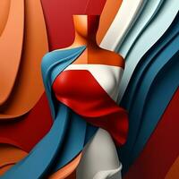 Fashion and Fabric Theme 3D Abstract Background generative AI photo