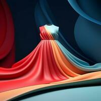 Fashion and Fabric Theme 3D Abstract Background generative AI photo