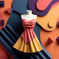 Fashion and Fabric Theme 3D Abstract Background generative AI photo