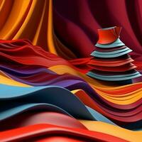 Fashion and Fabric Theme 3D Abstract Background generative AI photo