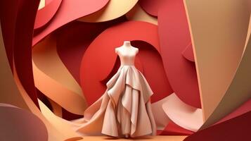 Fashion and Fabric Theme 3D Abstract Background generative AI photo