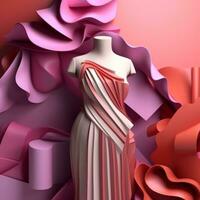 Fashion and Fabric Theme 3D Abstract Background generative AI photo