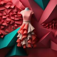 Fashion and Fabric Theme 3D Abstract Background generative AI photo