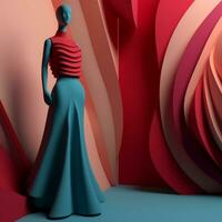 Fashion and Fabric Theme 3D Abstract Background generative AI photo