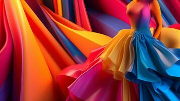 Fashion and Fabric Theme 3D Abstract Background generative AI photo