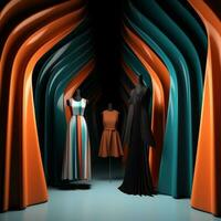 Fashion and Fabric Theme 3D Abstract Background generative AI photo