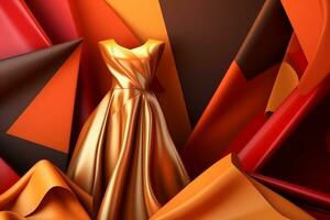 Fashion and Fabric Theme 3D Abstract Background generative AI photo