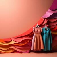 Fashion and Fabric Theme 3D Abstract Background generative AI photo