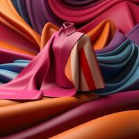 Fashion and Fabric Theme 3D Abstract Background generative AI photo