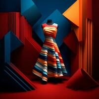 Fashion and Fabric Theme 3D Abstract Background generative AI photo