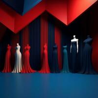 Fashion and Fabric Theme 3D Abstract Background generative AI photo