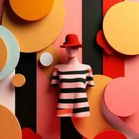 Fashion and Fabric Theme 3D Abstract Background generative AI photo