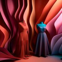 Fashion and Fabric Theme 3D Abstract Background generative AI photo