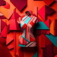 Fashion and Fabric Theme 3D Abstract Background generative AI photo