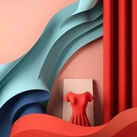 Fashion and Fabric Theme 3D Abstract Background generative AI photo