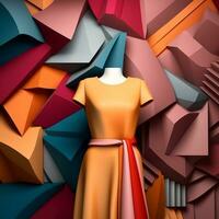 Fashion and Fabric Theme 3D Abstract Background generative AI photo