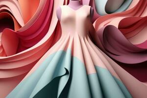 Fashion and Fabric Theme 3D Abstract Background generative AI photo