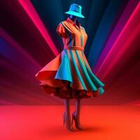 Fashion and Fabric Theme 3D Abstract Background generative AI photo