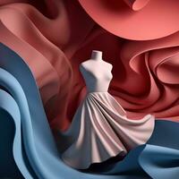 Fashion and Fabric Theme 3D Abstract Background generative AI photo