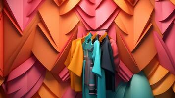 Fashion and Fabric Theme 3D Abstract Background generative AI photo