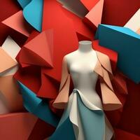 Fashion and Fabric Theme 3D Abstract Background generative AI photo