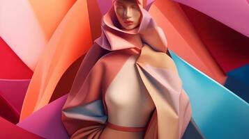 Fashion and Fabric Theme 3D Abstract Background generative AI photo