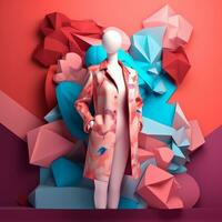 Fashion and Fabric Theme 3D Abstract Background generative AI photo