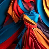 Fashion and Fabric Theme 3D Abstract Background generative AI photo