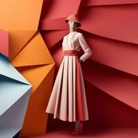 Fashion and Fabric Theme 3D Abstract Background generative AI photo