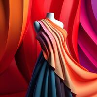 Fashion and Fabric Theme 3D Abstract Background generative AI photo