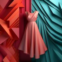 Fashion and Fabric Theme 3D Abstract Background generative AI photo