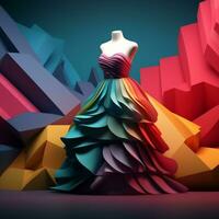 Fashion and Fabric Theme 3D Abstract Background generative AI photo