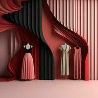 Fashion and Fabric Theme 3D Abstract Background generative AI photo