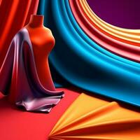 Fashion and Fabric Theme 3D Abstract Background generative AI photo