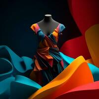 Fashion and Fabric Theme 3D Abstract Background generative AI photo