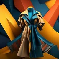 Fashion and Fabric Theme 3D Abstract Background generative AI photo