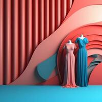 Fashion and Fabric Theme 3D Abstract Background generative AI photo