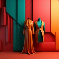 Fashion and Fabric Theme 3D Abstract Background generative AI photo