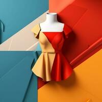 Fashion and Fabric Theme 3D Abstract Background generative AI photo