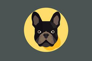 French Bulldog Graphic Illustration Isolated on a Monochrome Background generative AI photo