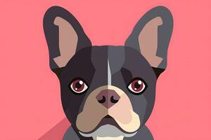 French Bulldog Graphic Illustration Isolated on a Monochrome Background generative AI photo