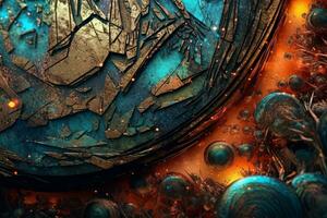 Futuristic Nature Tech Fusion Mesmerizing Macro Hybrid Texture Background generative AI photo