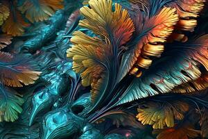 Futuristic Nature Tech Fusion Mesmerizing Macro Hybrid Texture Background generative AI photo